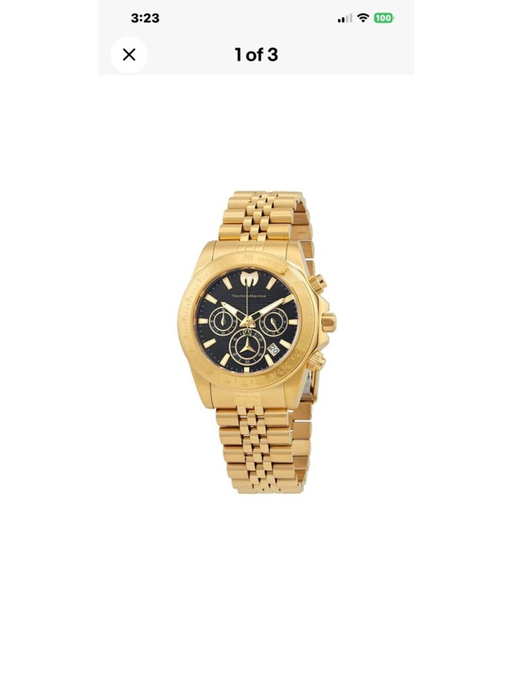 Technomarine Manta Chronograph Quartz Black Dial Men's Watch TM-219023
